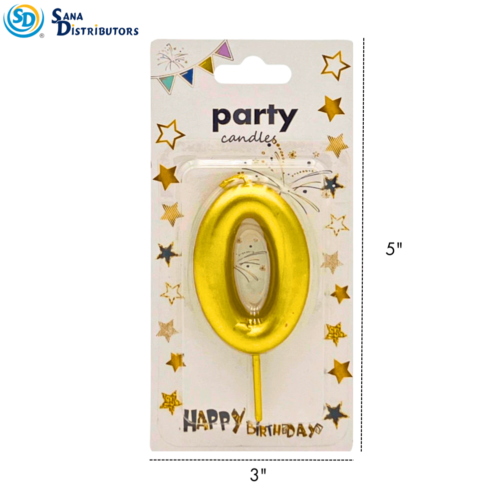 Birthday Candles - Digits - Gold [0-9] 5"x3"