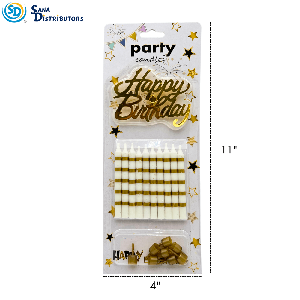 Birthday Candles - Gold 11"x4"