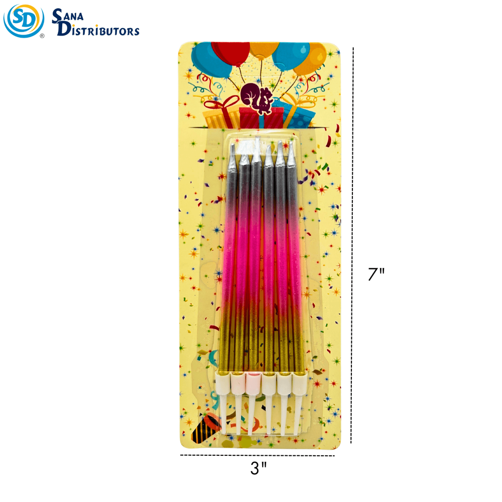 Birthday Candles - Slim 6pcs 7"x3"