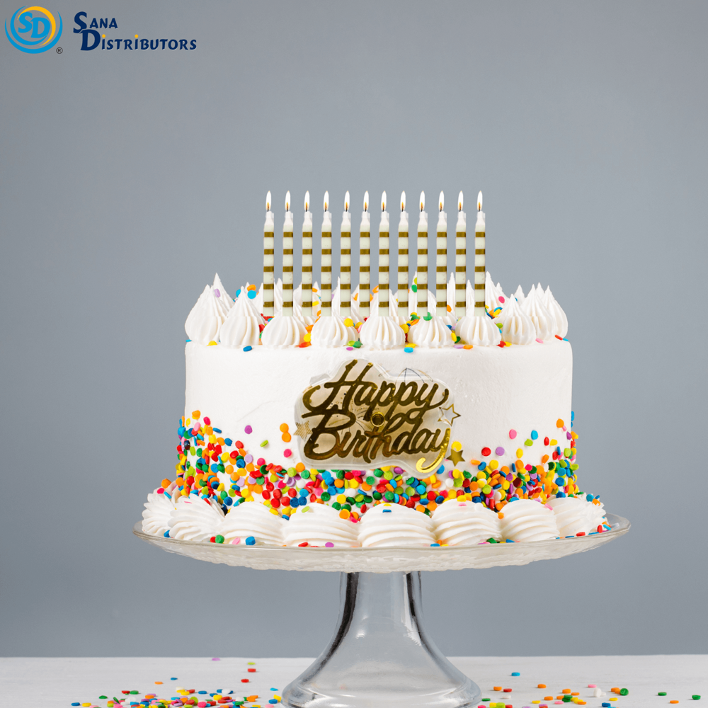 Birthday Candles - Gold 11"x4"