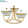 Porcelain Bowl Set with Lid 3 Pieces