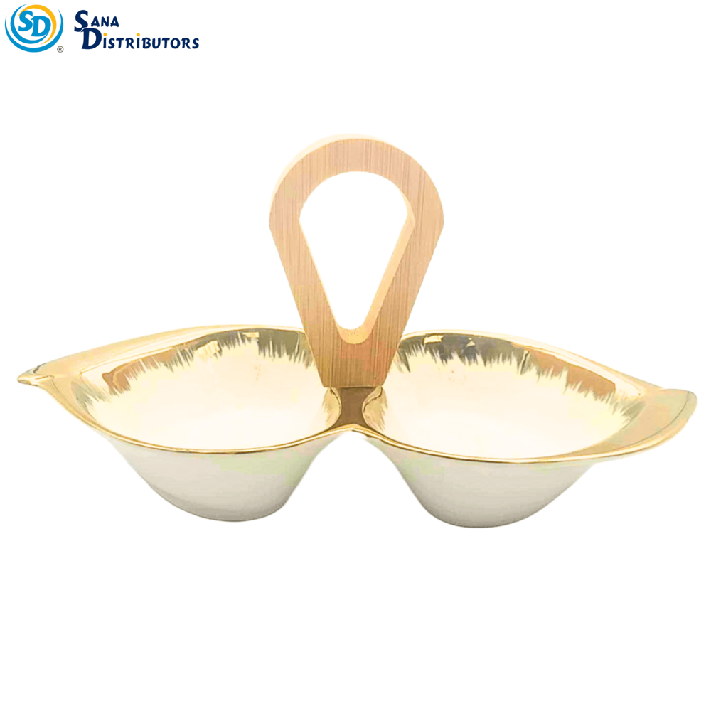 Porcelain Snacks Plate W/ Handle