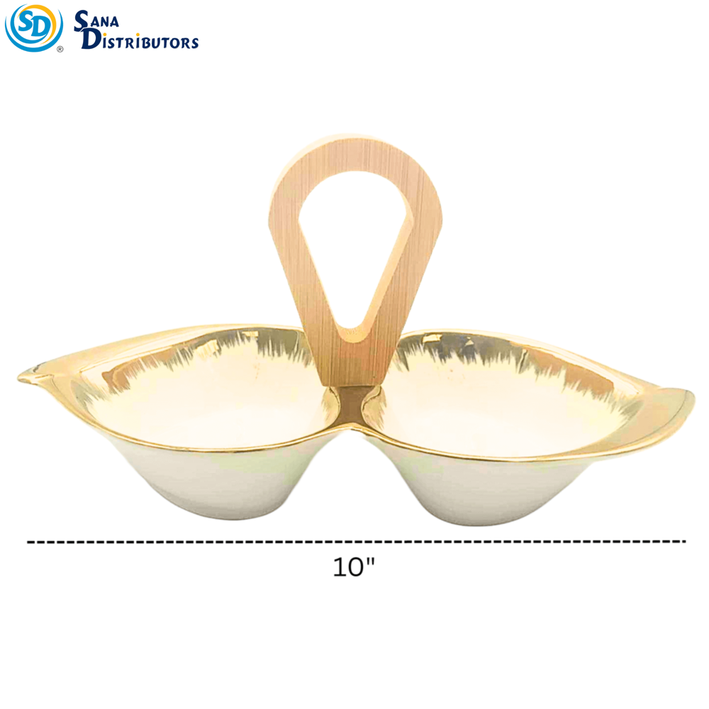 Porcelain Snacks Plate W/ Handle