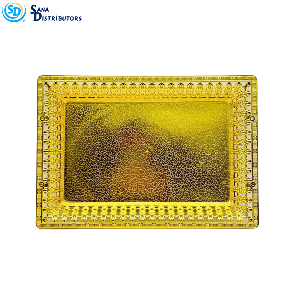 Gold Plastic Tray 10"x15"