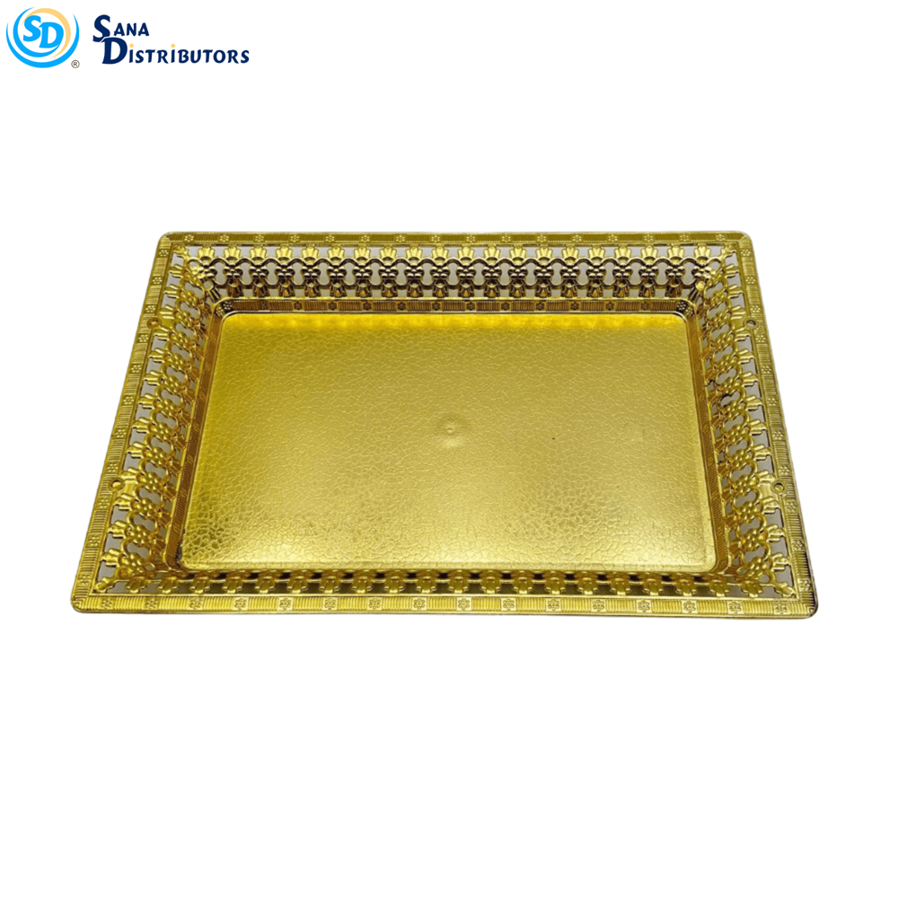 Gold Plastic Tray 10"x15"