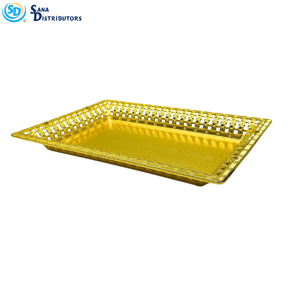 Gold Plastic Tray 10"x15"