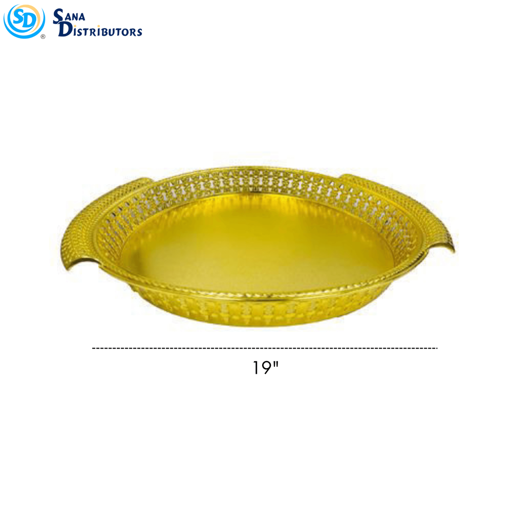 Plastic Plate 19" Gold,silver- Each