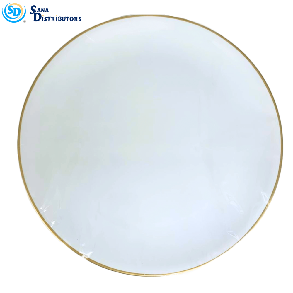 Plastic Plate Round Gold Design 14"