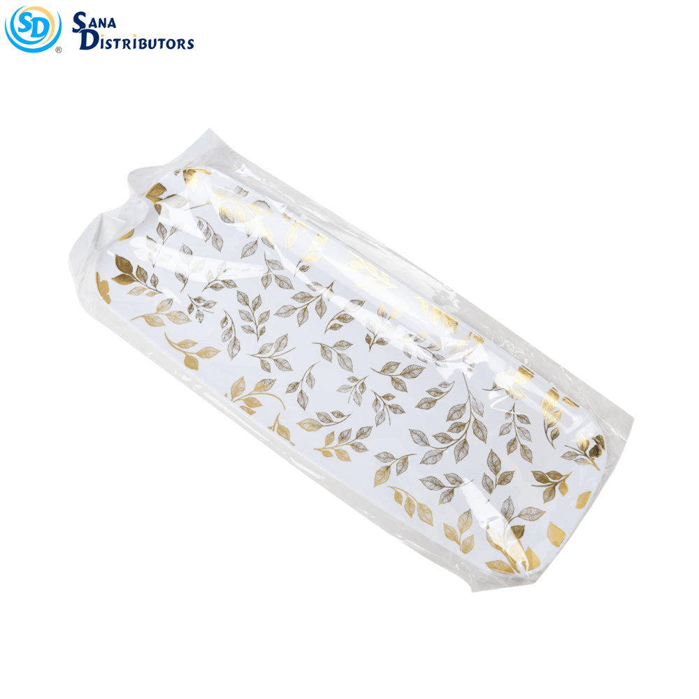 Plastic Plate 6.5"x17" Gold leaf-1pc