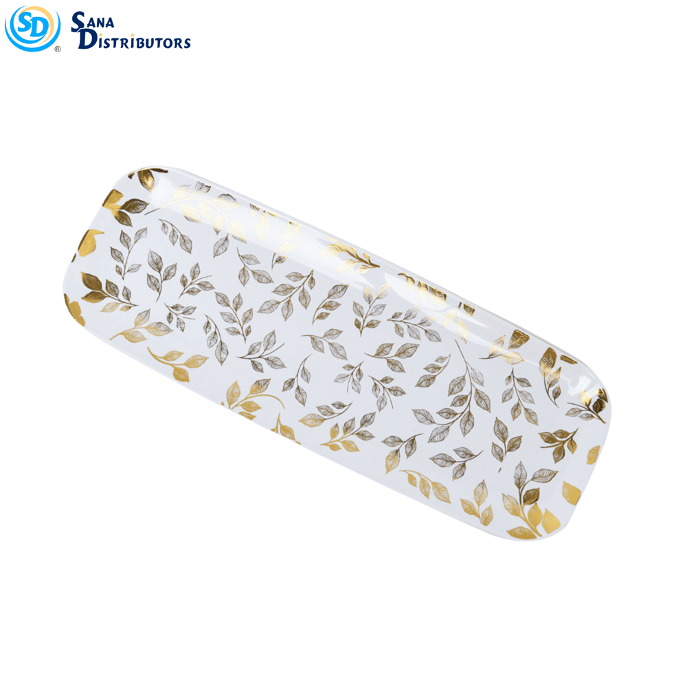 Plastic Plate 6.5"x17" Gold leaf-1pc