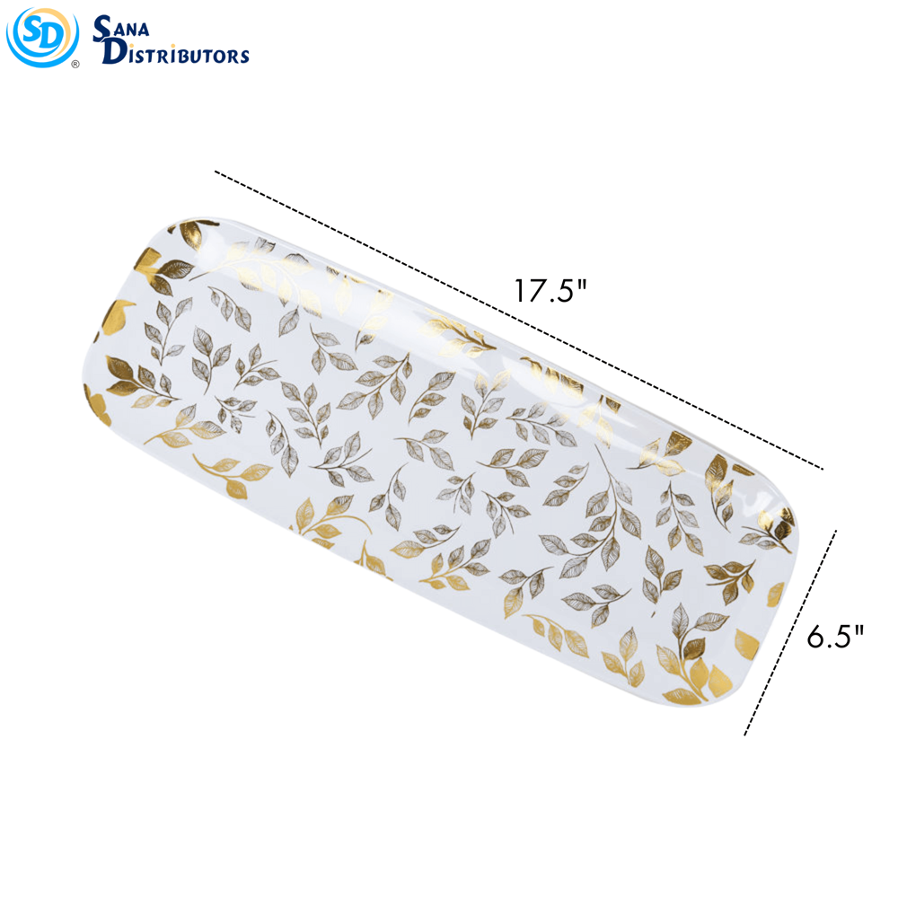 Plastic Plate 6.5"x17" Gold leaf-1pc