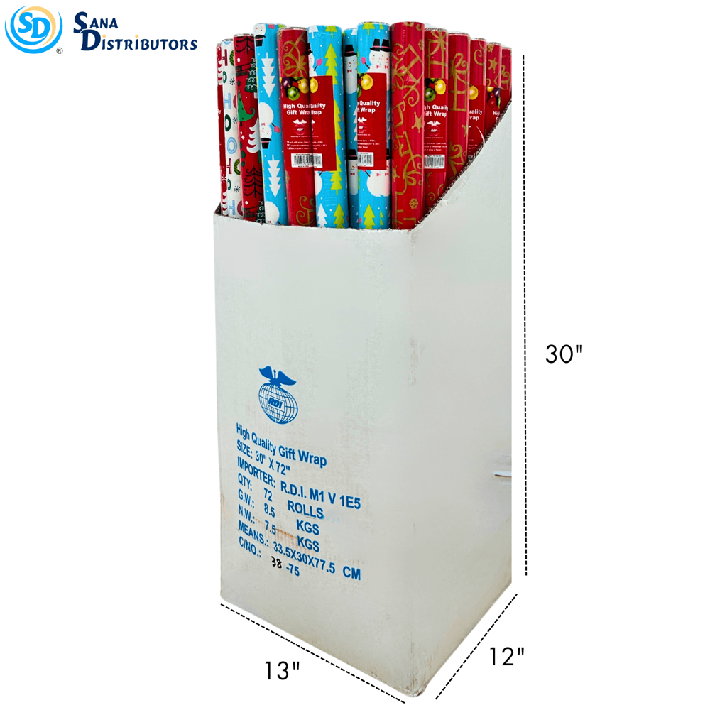 Christmas Gifting Paper [72" x 30"] - 4 Colours ($74.88 for 72pcs)