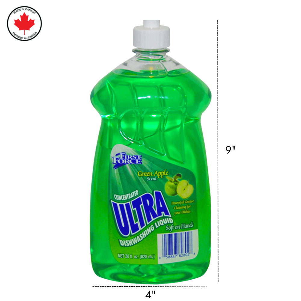 First Force Dish Soap Green Apple 828 mL ($15.48 for 12pcs)