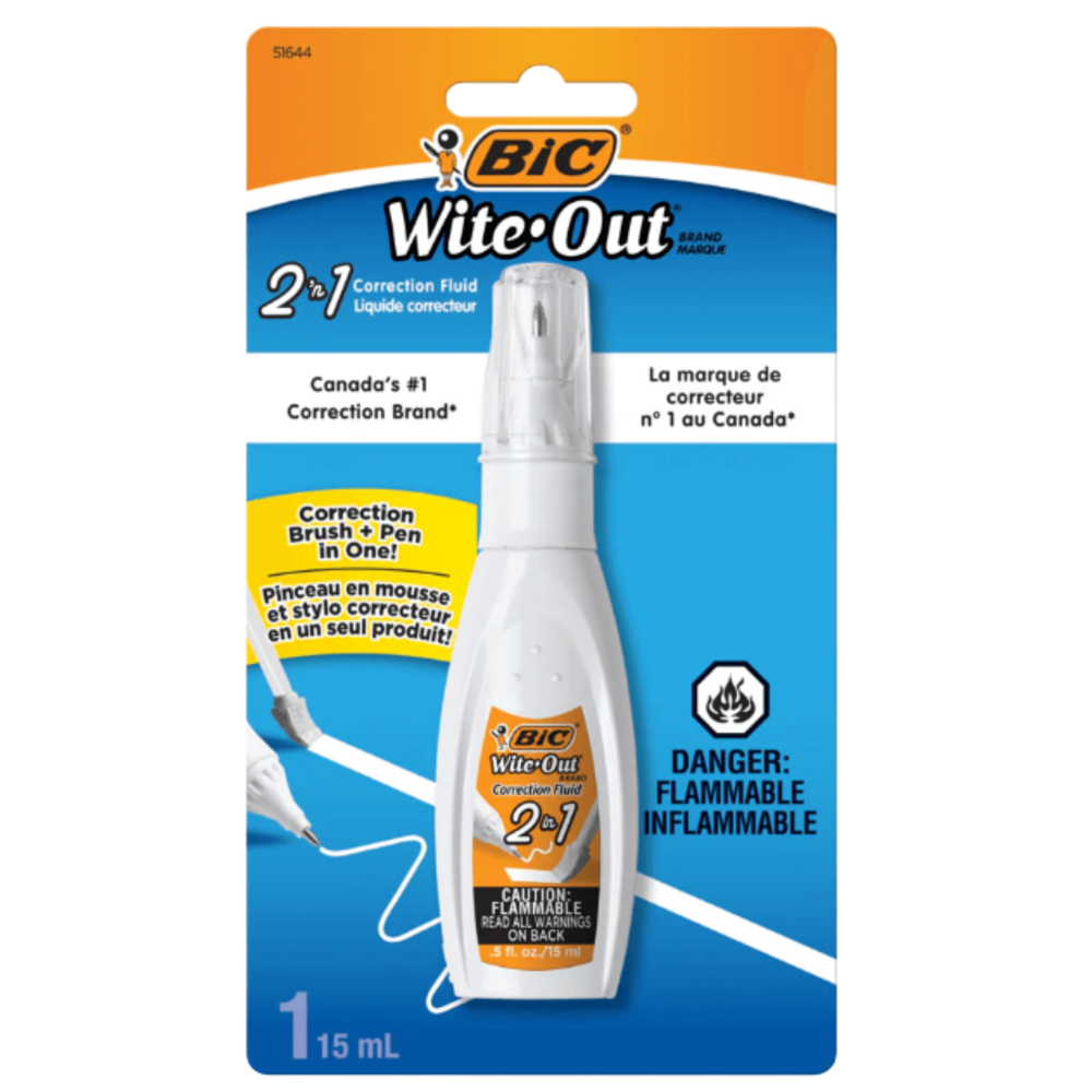 Bic Wite-out Correction Liquid 2-in-1 15 mL