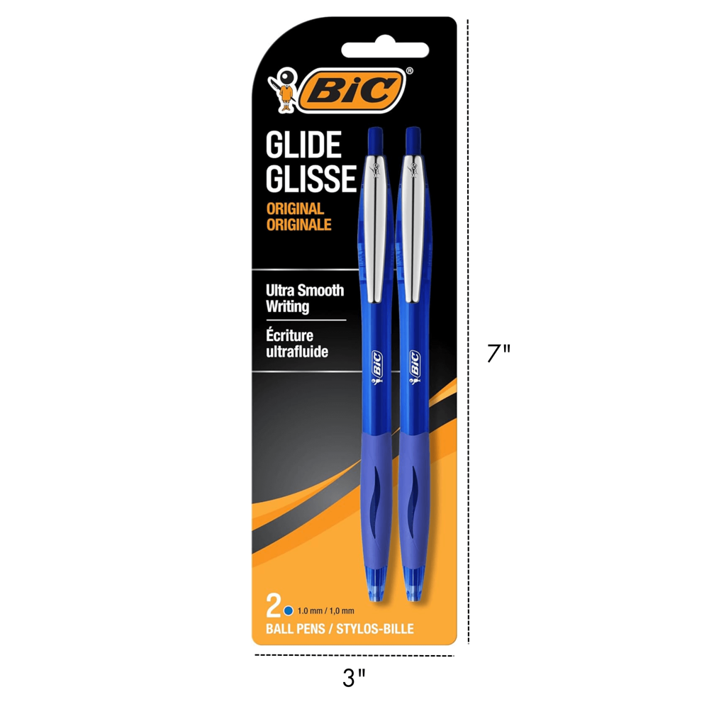 Bic Glide Ball Pen - Blue 2pcs