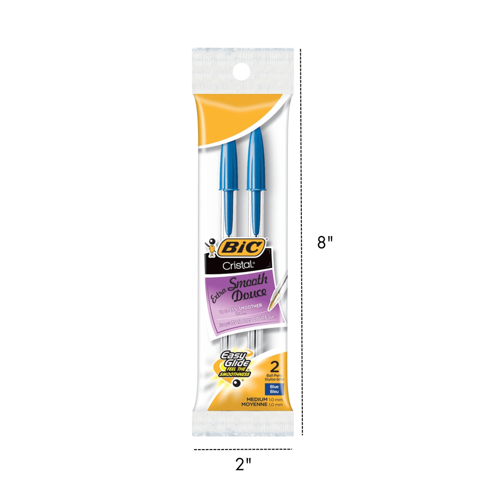 Bic Cristal - Extra Smooth Ball Pens Blue 2pcs