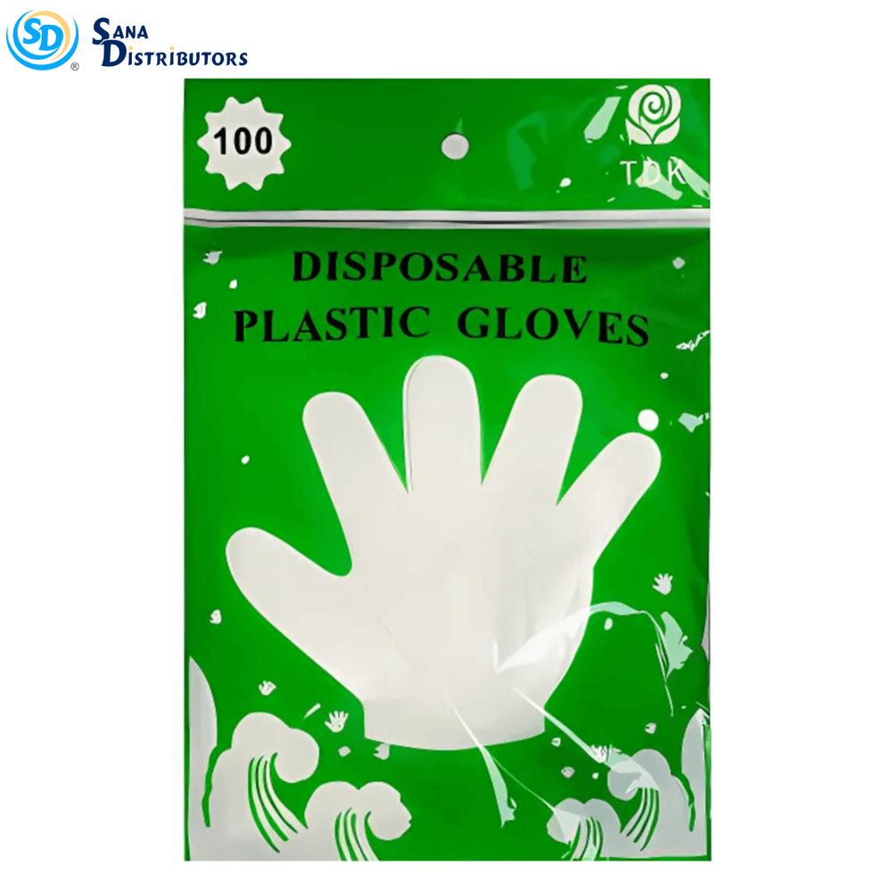 Plastic Gloves Clear 100 Pcs