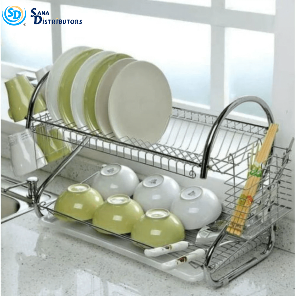 Dish Drainer Metal 2-layer 17"x10"4.5"