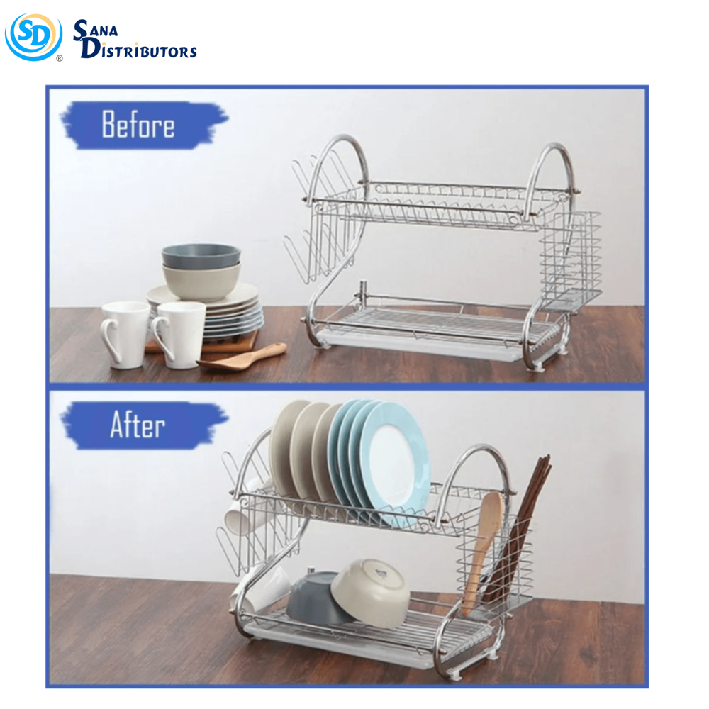 Dish Drainer Metal 2-layer 17"x10"4.5"