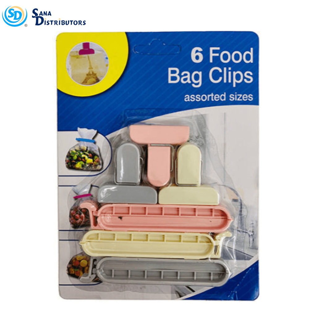 Food Bag Clips 6pcs - Assorted Sizes