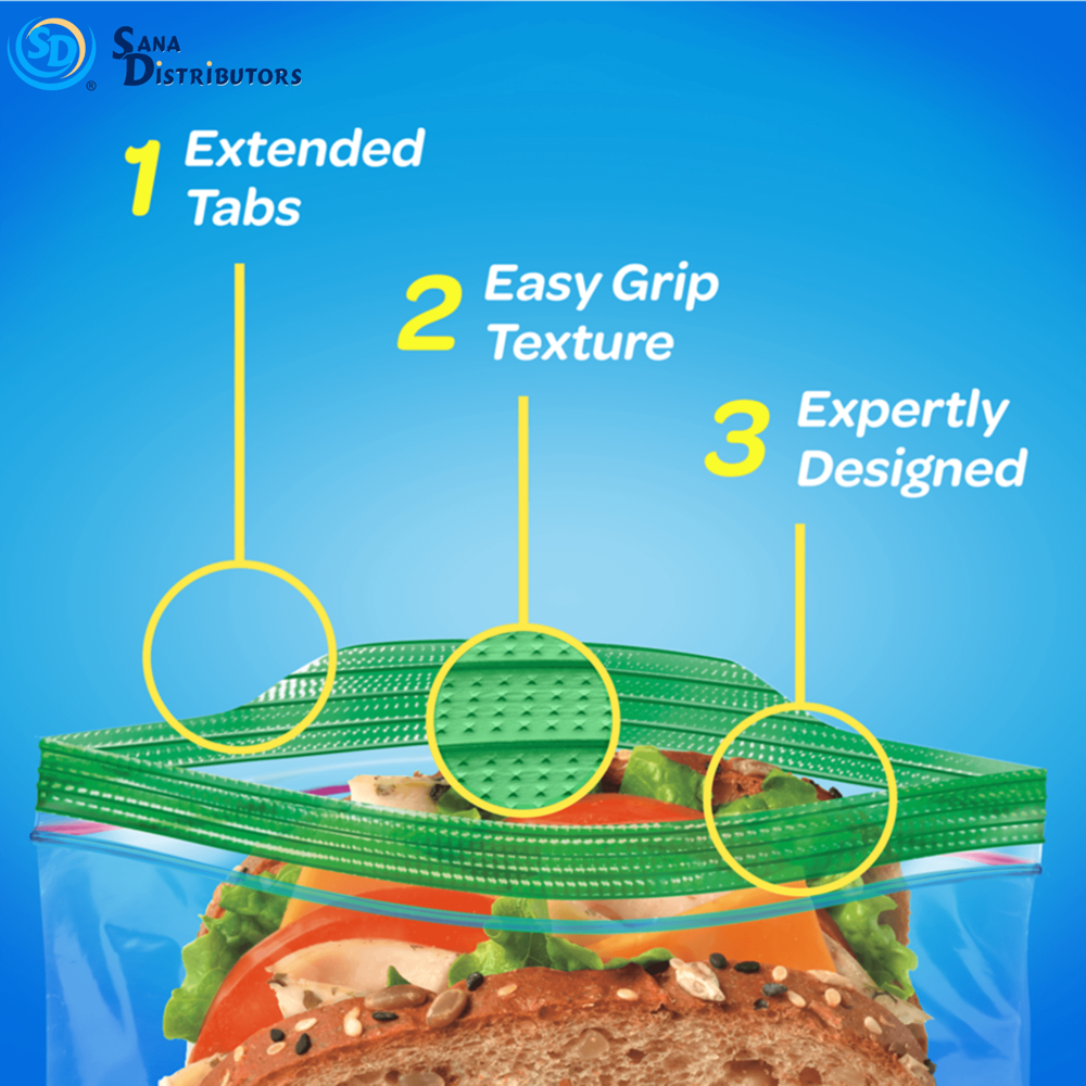 Ziploc Sandwich Bags 90 Pcs 16.5 x 14.9 Cm