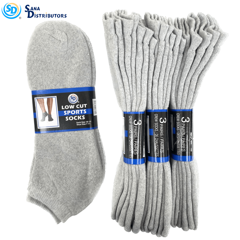 Sd Low Cut Sports Socks Grey 12 Pairs 10-13
