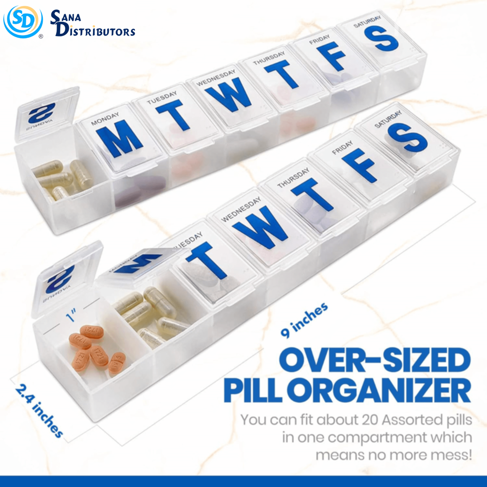 Plastic Jumbo Pill Box 12.5"x3.5"