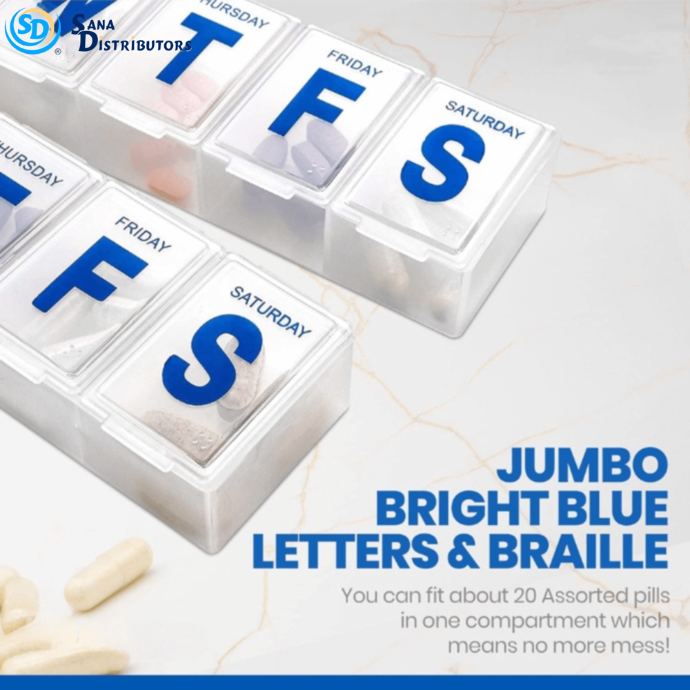 Plastic Jumbo Pill Box 12.5"x3.5"
