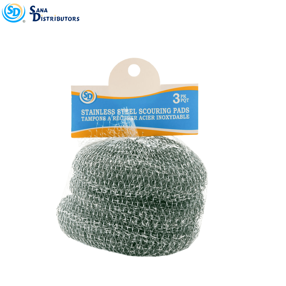 Sd Stainless Steel Scouring Pads 3pcs [3.9"]