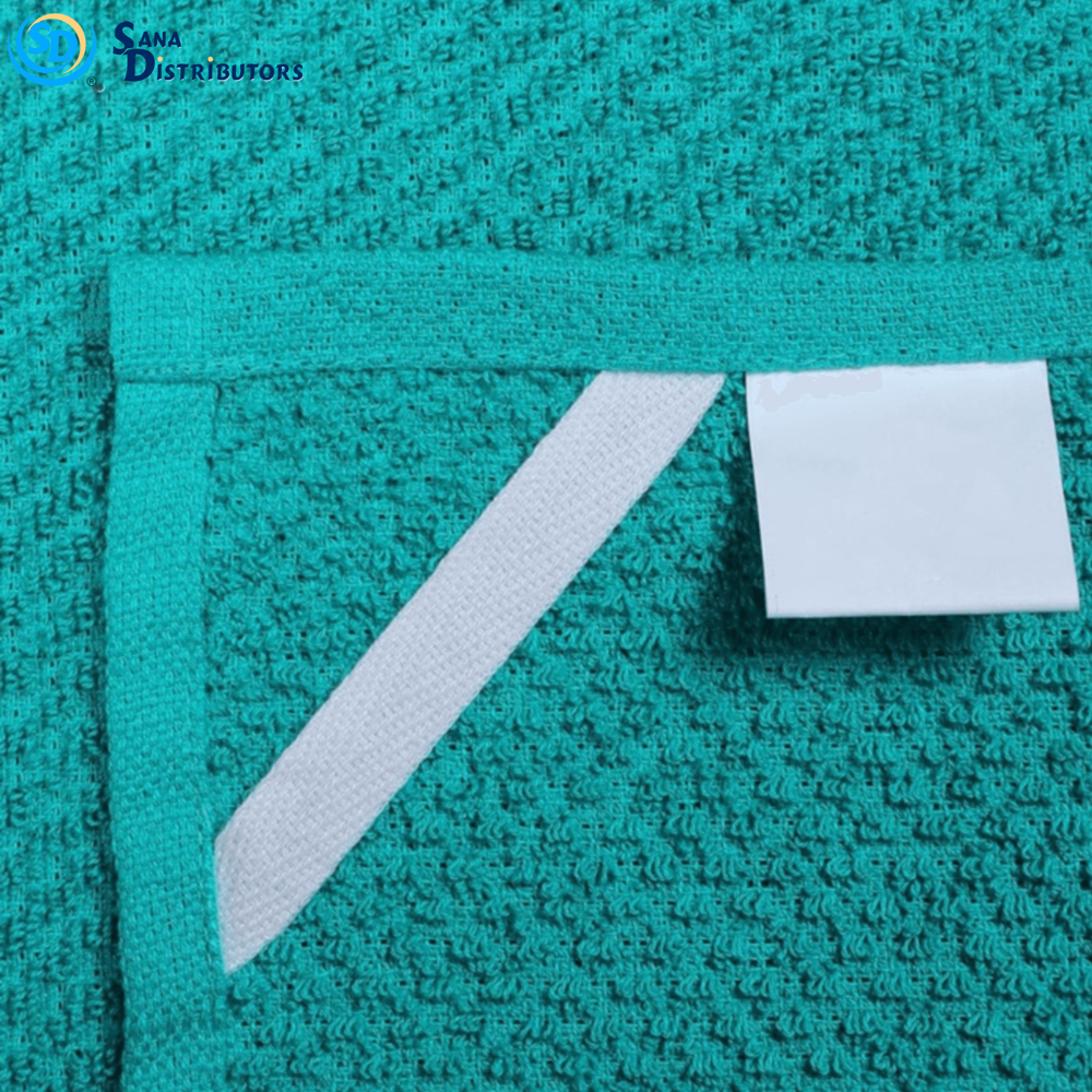 Dish Towels White & Green 8pcs 12"x12" ($0.65 per Piece)