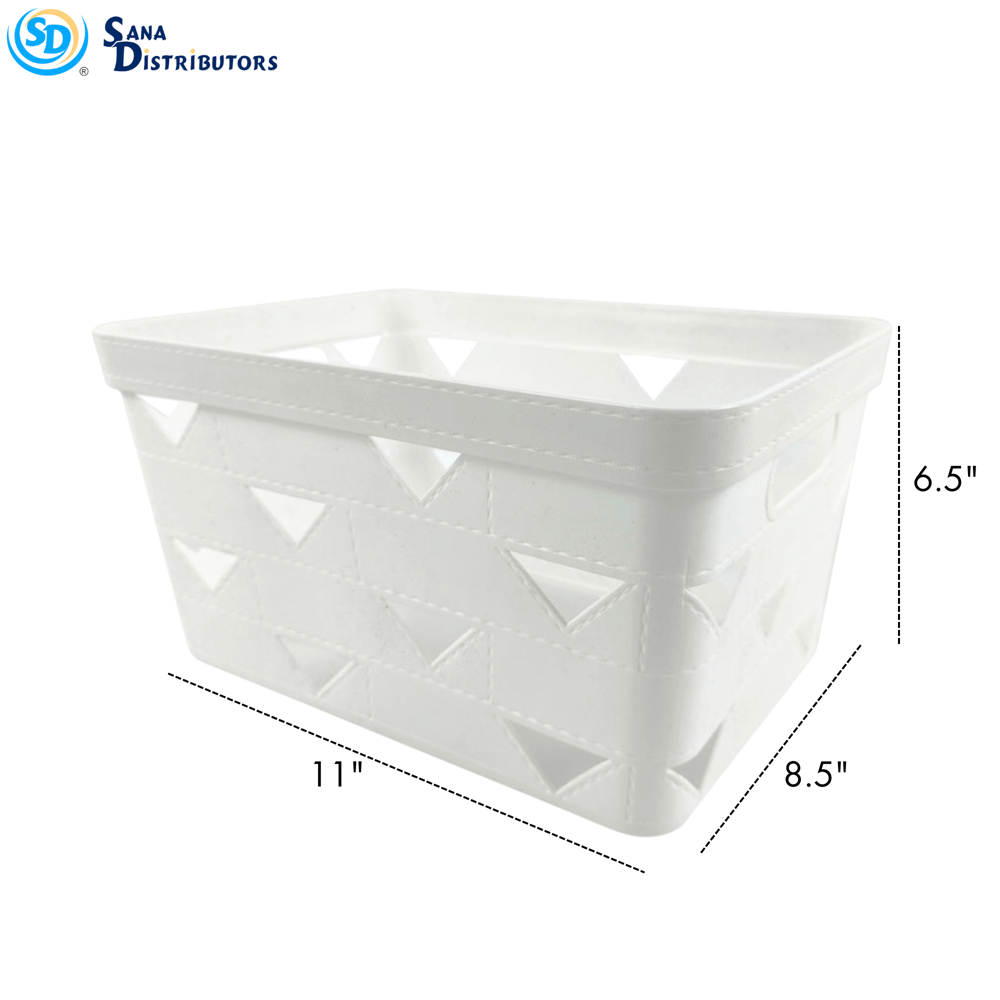 Sd Plastic Storage Basket- 11"x8.5"x6.5"-MED