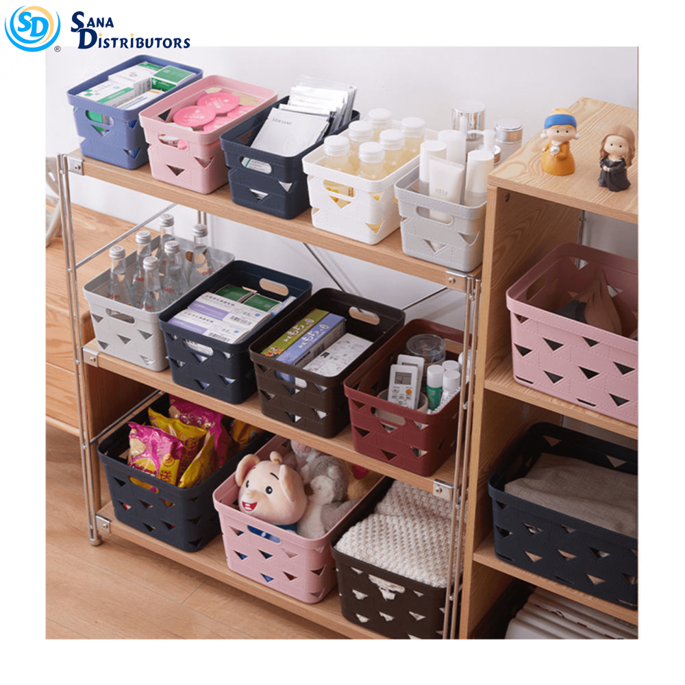 Sd Plastic Storage Basket- 11"x8.5"x6.5"-MED