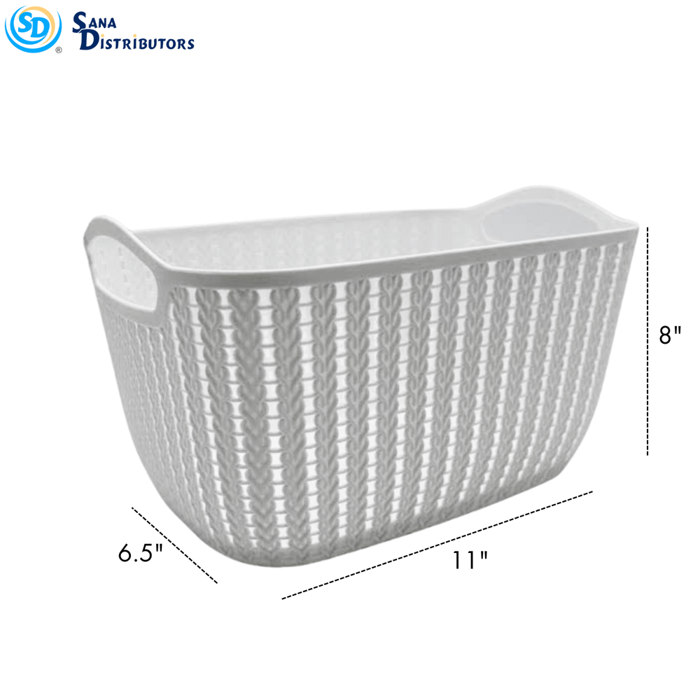 Sd Plastic Storage Basket 11"x6.5"x8"