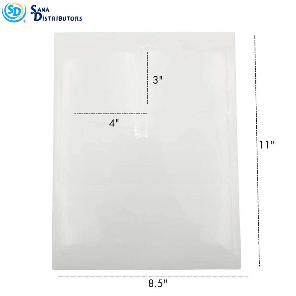 Sd Labels 6 Labels per Sheet (50 Sheets per Pk) 3" x 4"