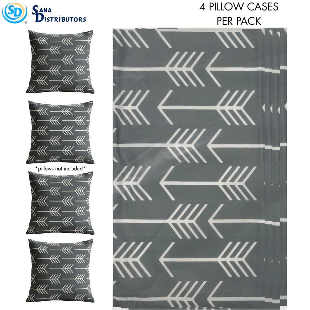 Patterned Cushion Covers 18" x 18" 4pcs - Assorted Designs