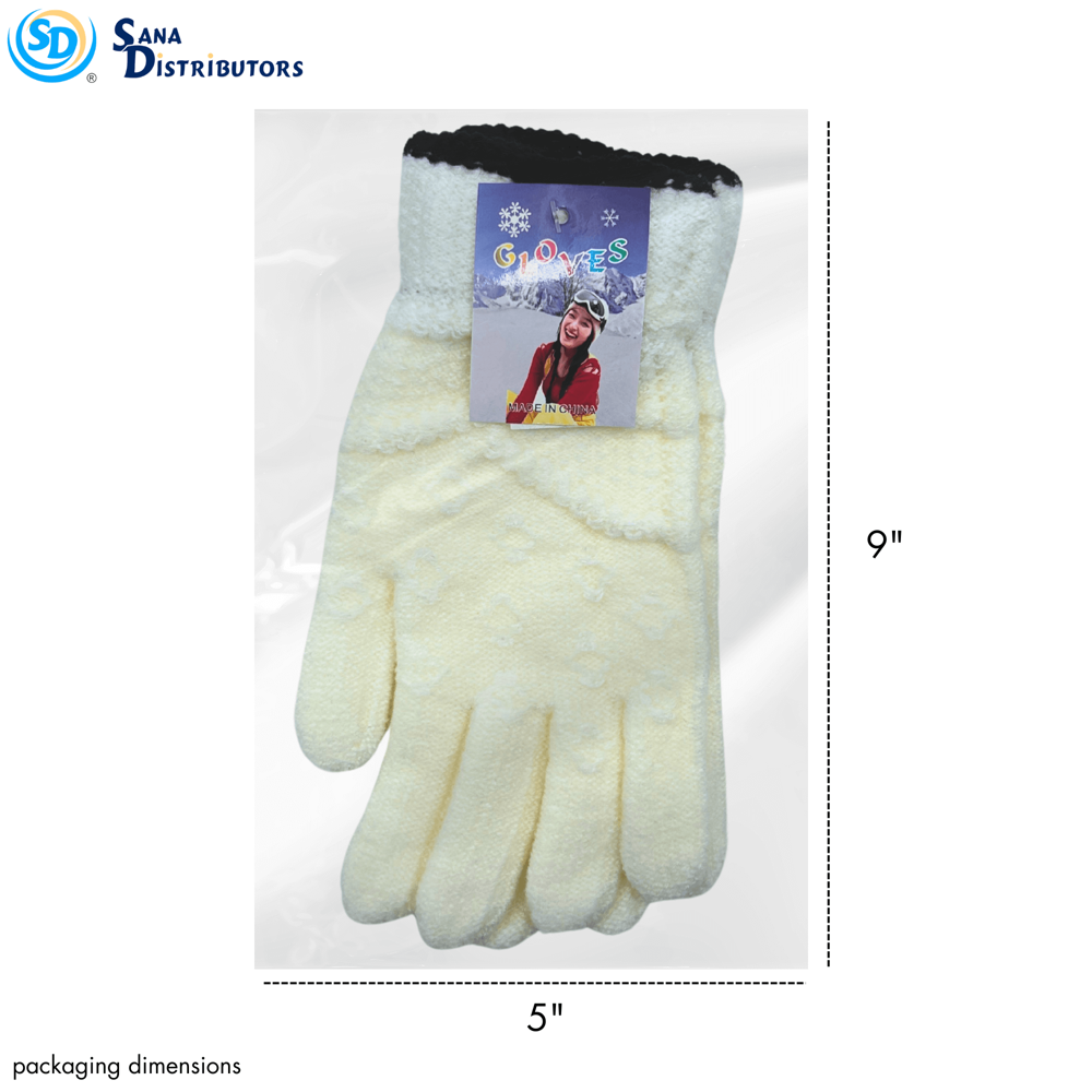Ladies Knitted Gloves - Assorted Colours