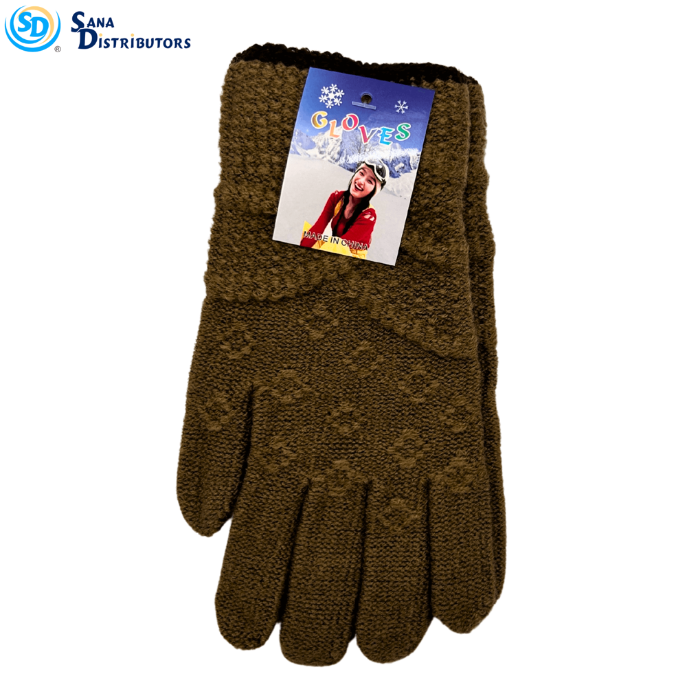 Ladies Knitted Gloves - Assorted Colours