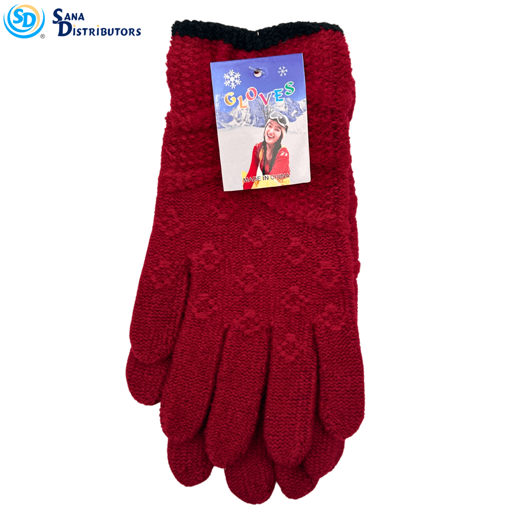 Ladies Knitted Gloves - Assorted Colours