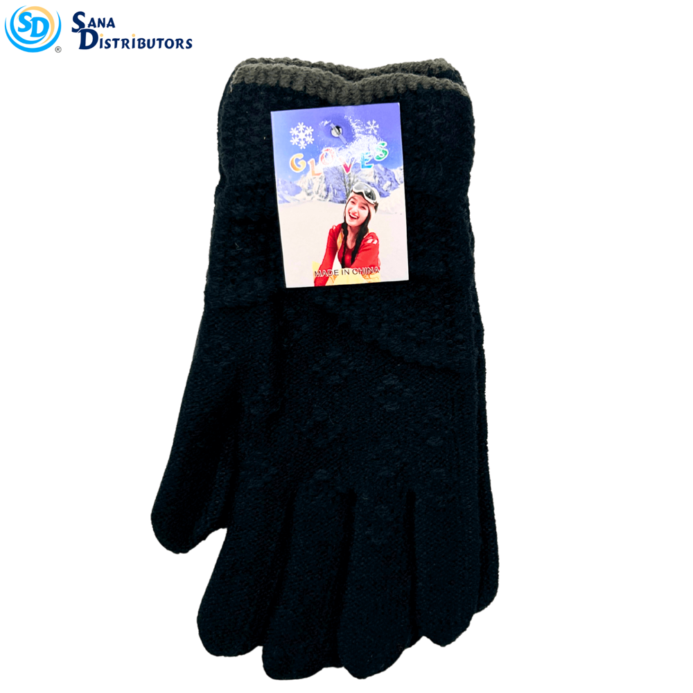 Ladies Knitted Gloves - Assorted Colours