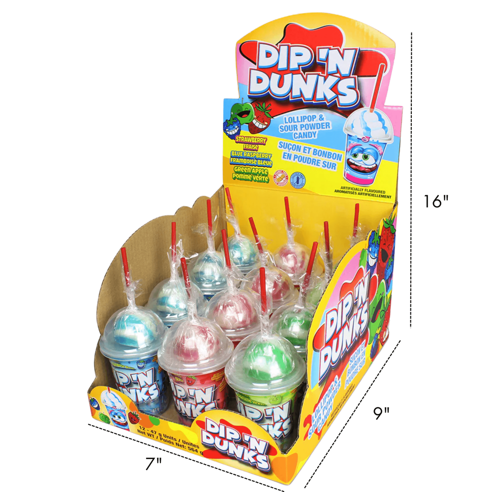 Dip-n-dunks Lollipop + Sour Pwdr 47 g 12pcs ($1.08 per Unit)