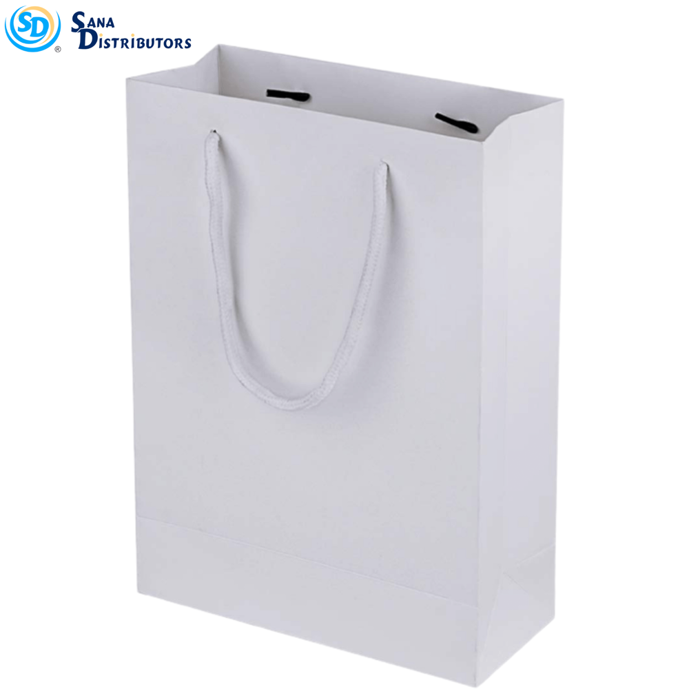 Paper Gift Bags - White 12pcs [8" x 4" x 10"] ($0.75 per Unit)