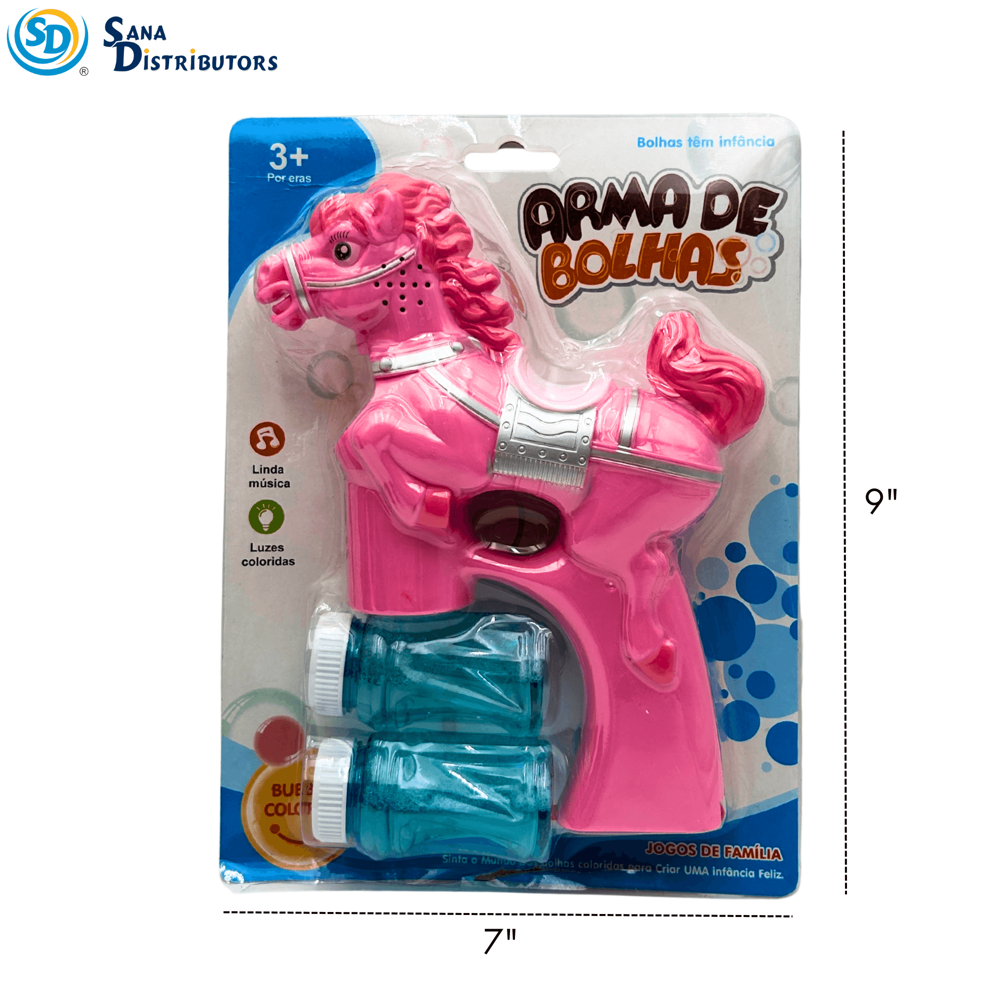 Horse Shaped Light Up Bubble Gun W/ Music