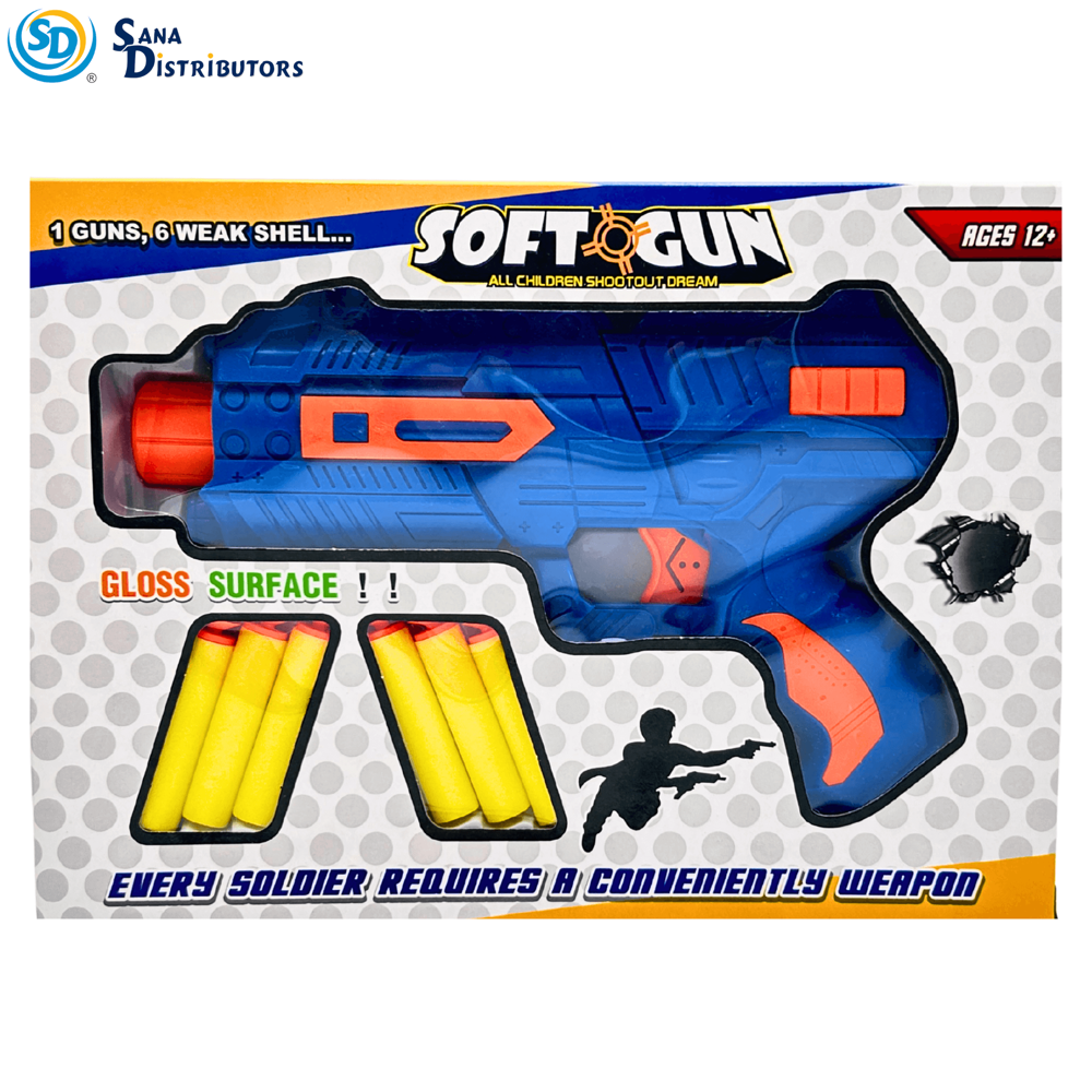 Toy Gun W/ Foam Bullets 8"