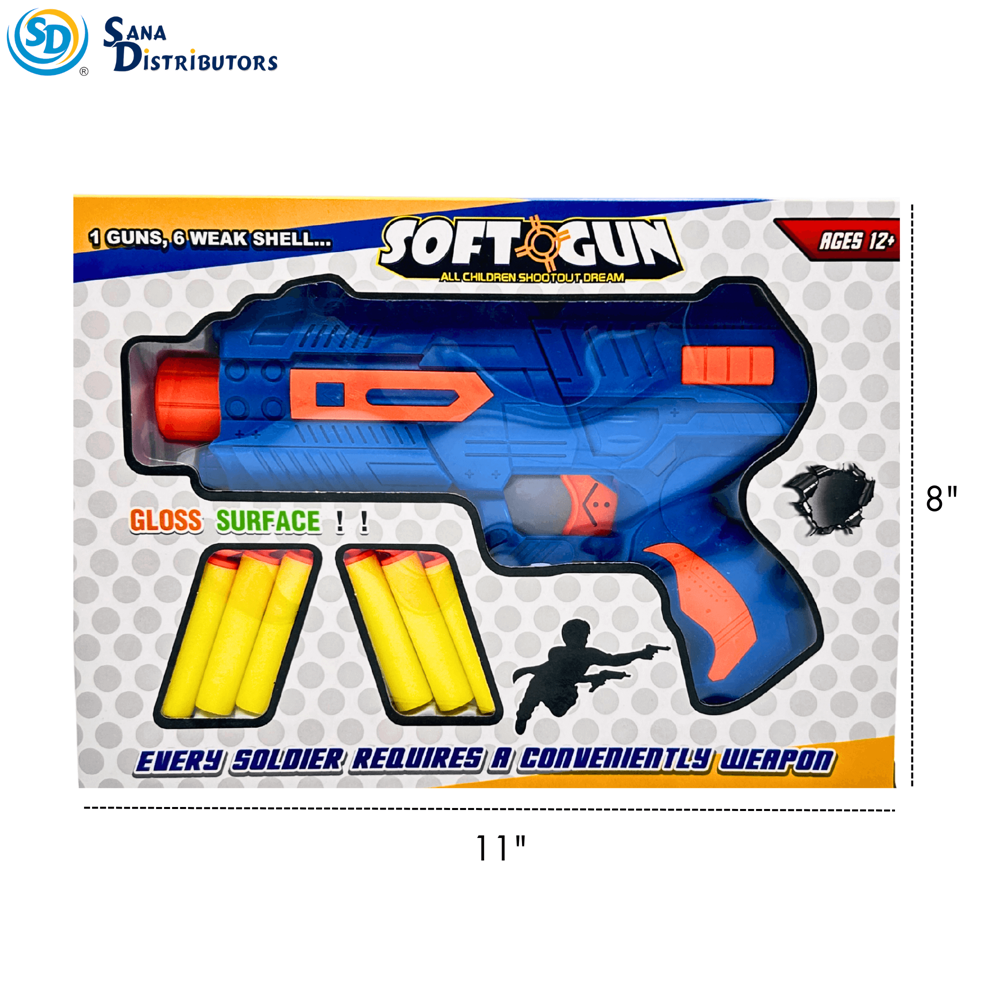Toy Gun W/ Foam Bullets 8"