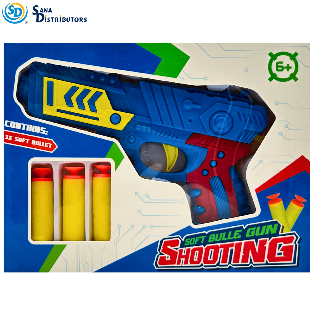 Toy Gun W/ Soft Bullets - Assorted Colours