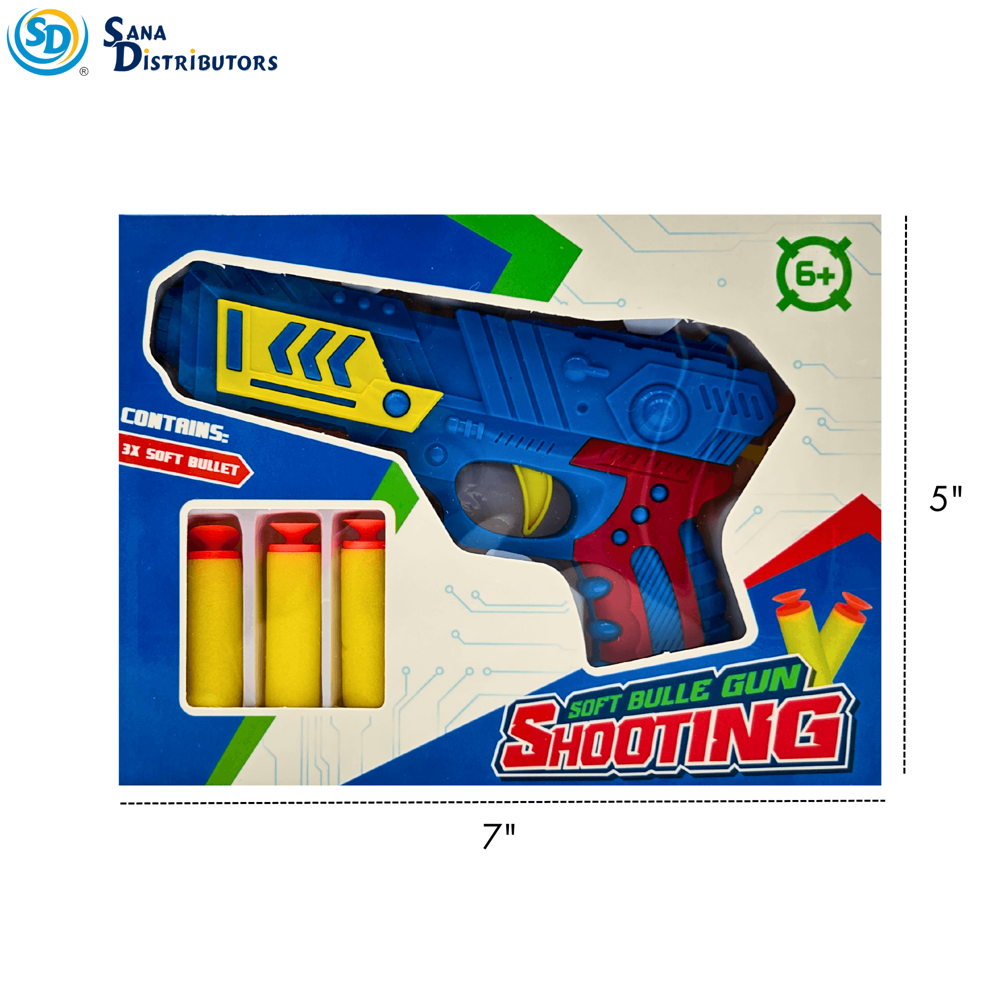 Toy Gun W/ Soft Bullets - Assorted Colours