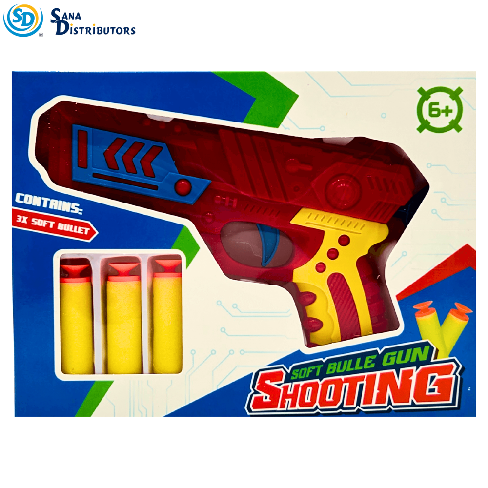 Toy Gun W/ Soft Bullets - Assorted Colours