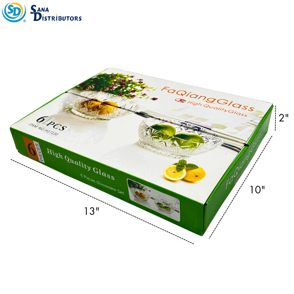Glass Dish Bowls 6pcs [5" x 2"]