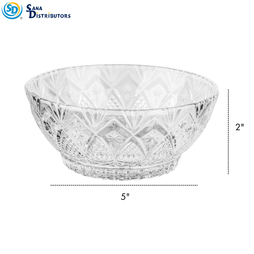 Glass Dish Bowls 6pcs [5" x 2"]