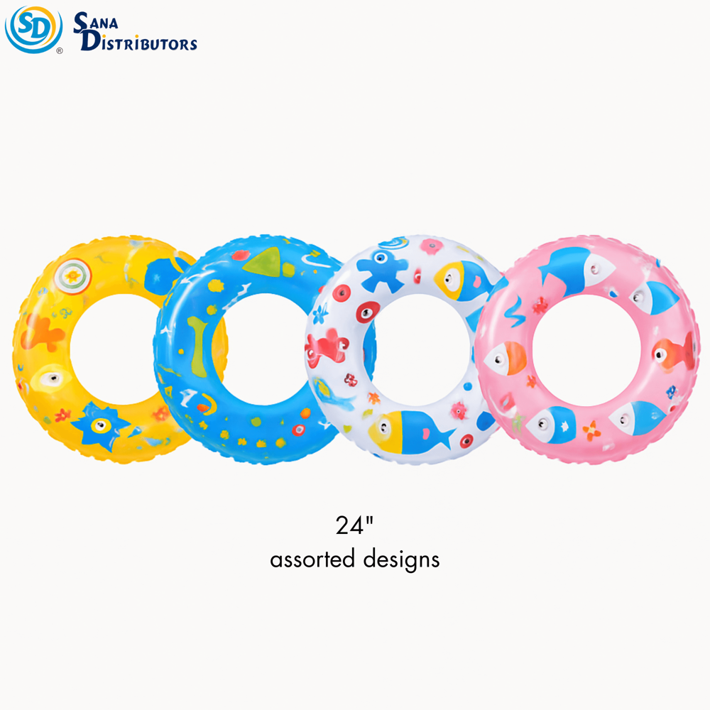 Kids Inflatable Swim Ring 24" (Assorted Colours)